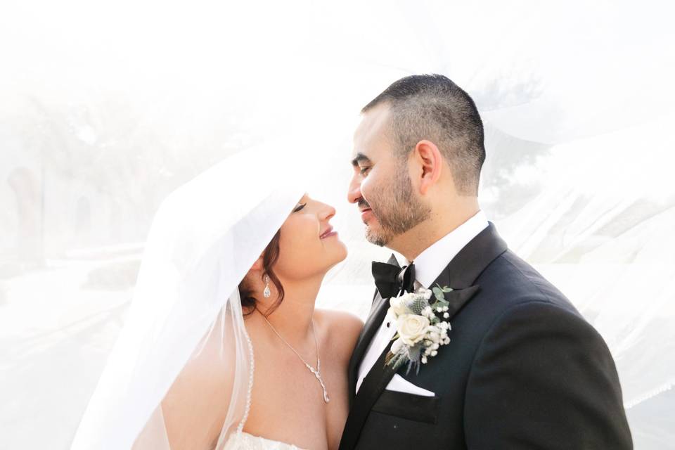 Bride and Groom smiling