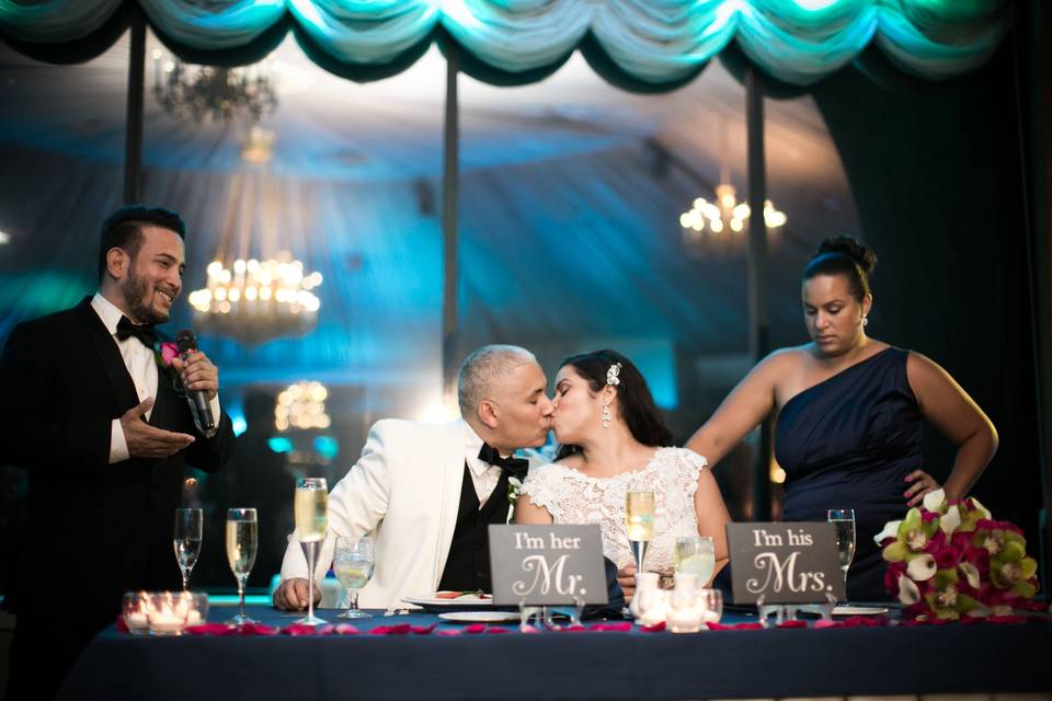 Kiss at the head table