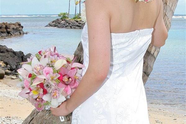 The bride by the beach