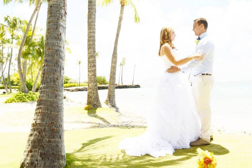 The bride and groom