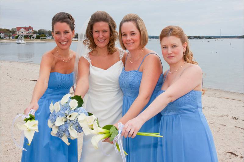 The bride with her bridesmaids