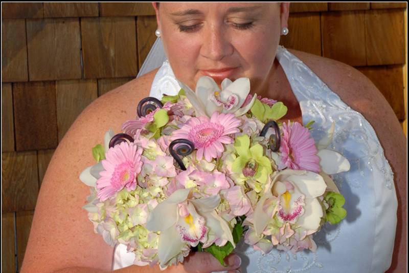 The bride with her bridesmaids