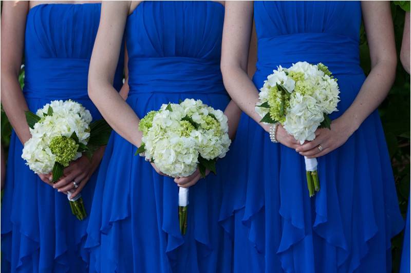 The bride holding her bouquet