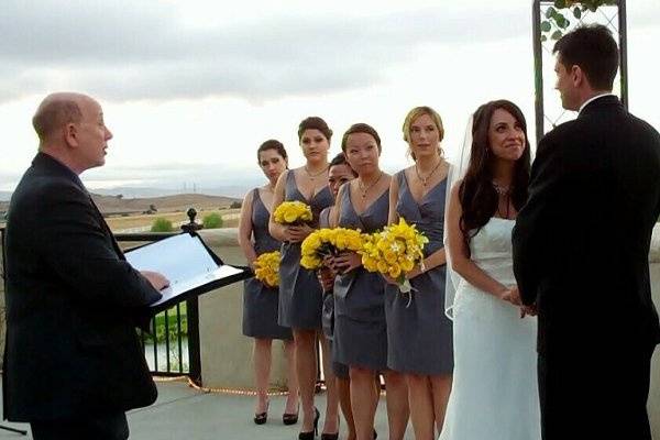 Bride and bridesmaids