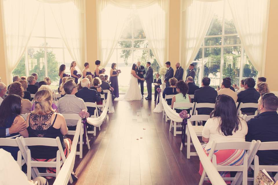 An indoor ceremony