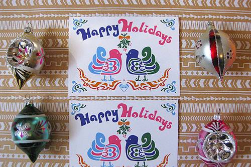 Love Bird Invites Playful Holiday Cards