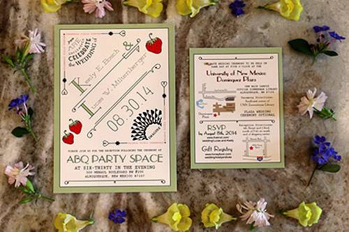 Love Bird Invites Nod to the Beatles Wedding Invitations