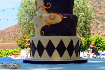 Mardi Gras Wedding Cake