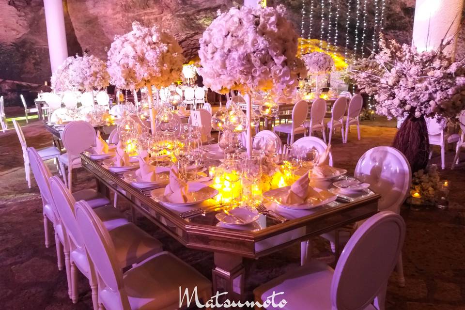 High Centerpieces with candles