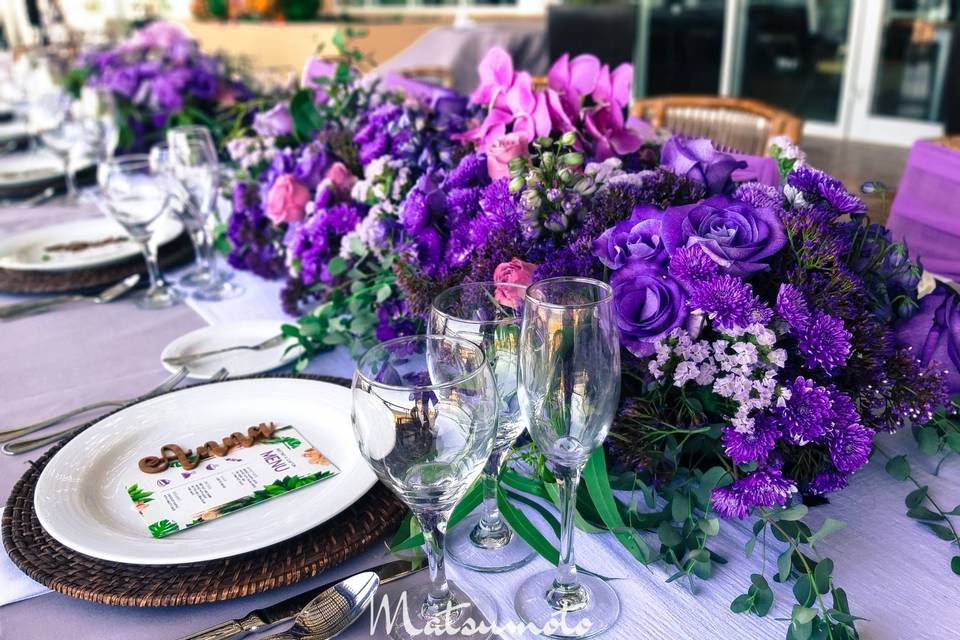 Floral runner centerpiece