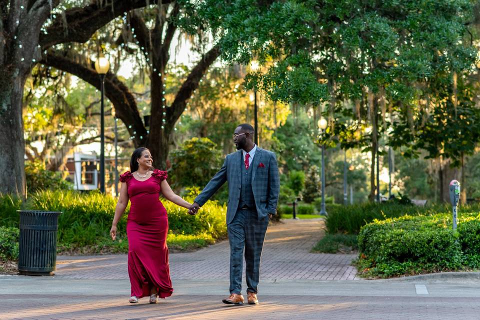 Walking couple