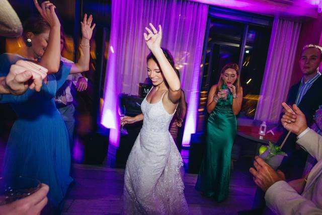 The lovely bride in her elemen