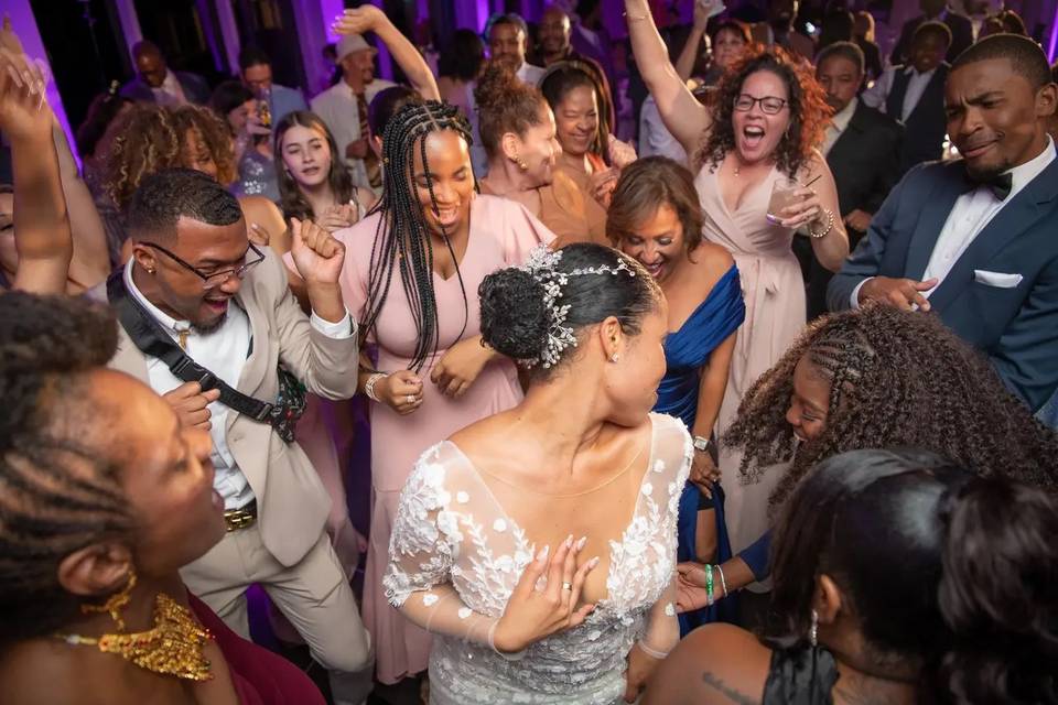 Feeling the moment.