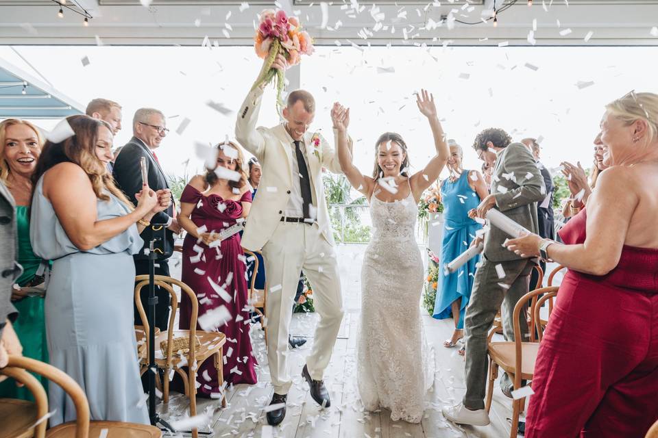 Confetti for the newlyweds.