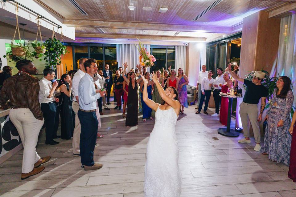 Bouquet toss.