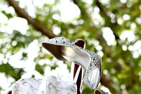 Bridal dress and shoes