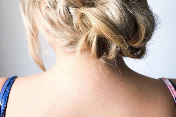 Boho-braided updo