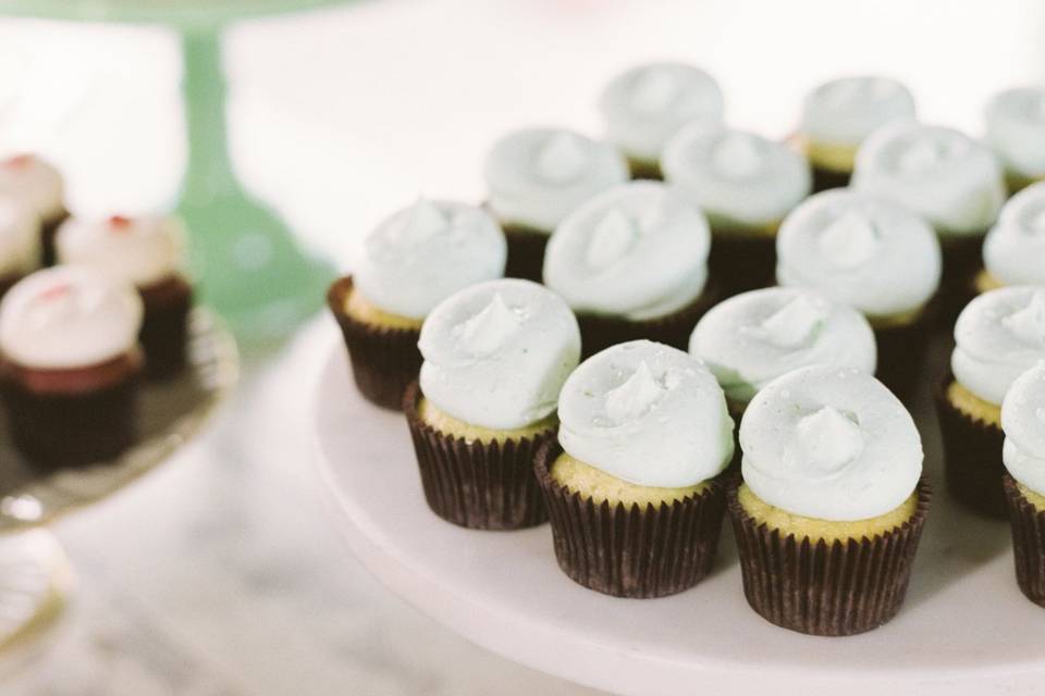 Mint green cupcakes