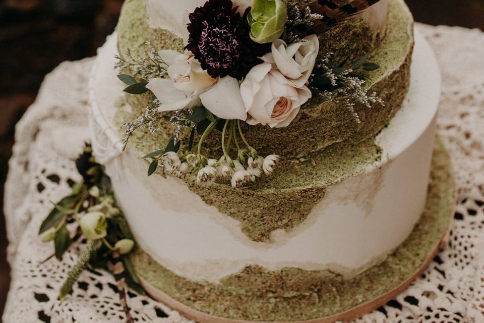 Boho Macrame wedding cake