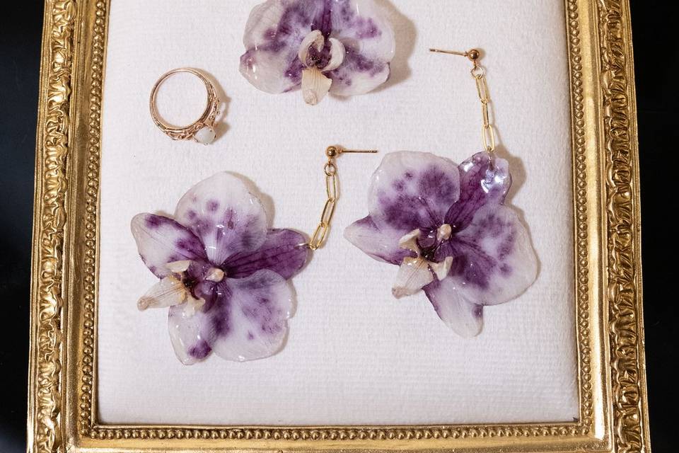 Purple Spotted Orchid Set