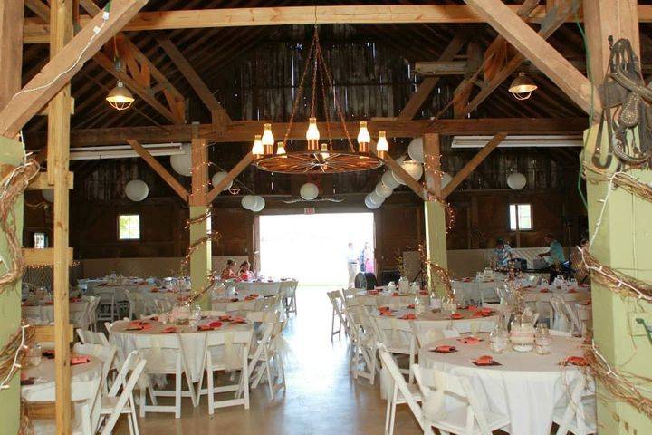 Barn reception setup