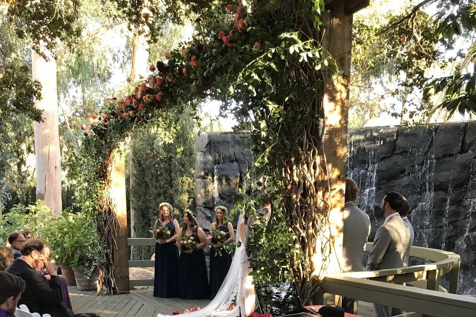 Ceremony by the waterfall