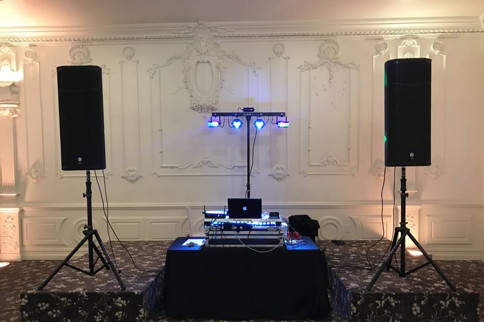 DJ booth and sound system