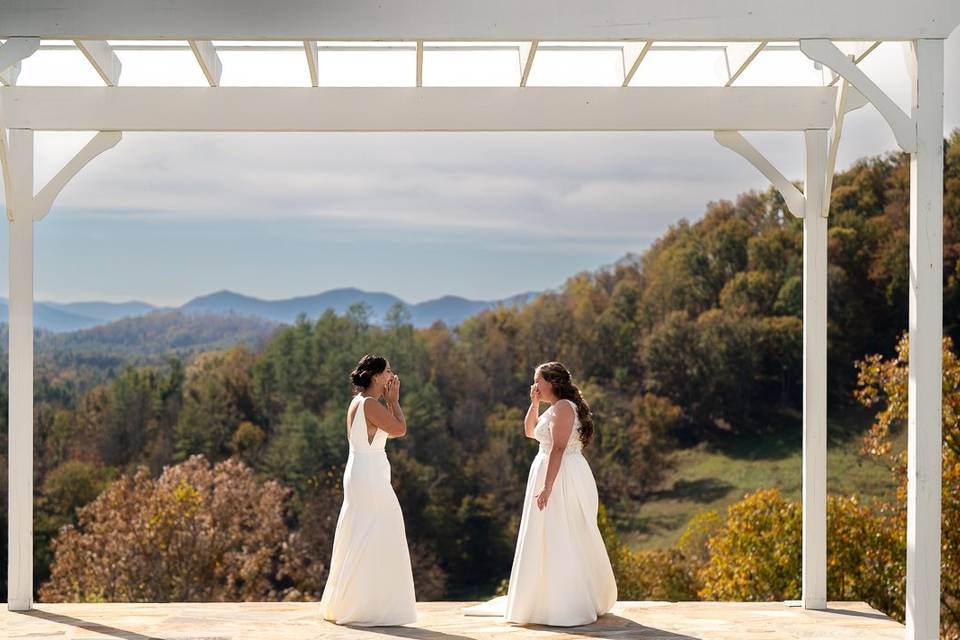 Two brides, first look