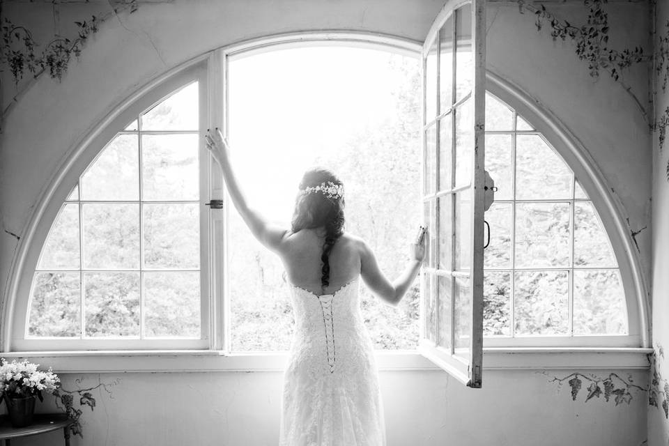 Bride by window