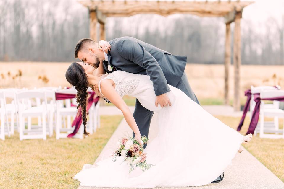 Wedding ceremony on the farm