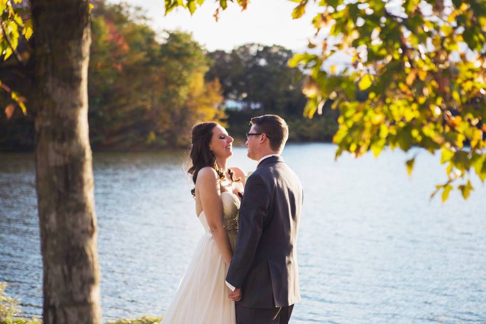 Romantic wedding couple photo