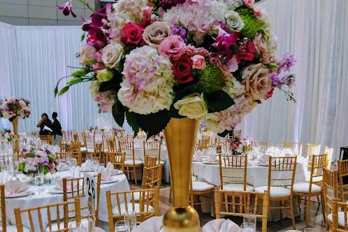 Pink lush tall arrangement
