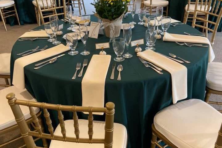 Teal with Gold Chiavari Chairs