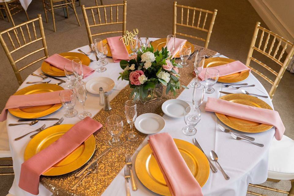 Gold, Pink, & White Wedding