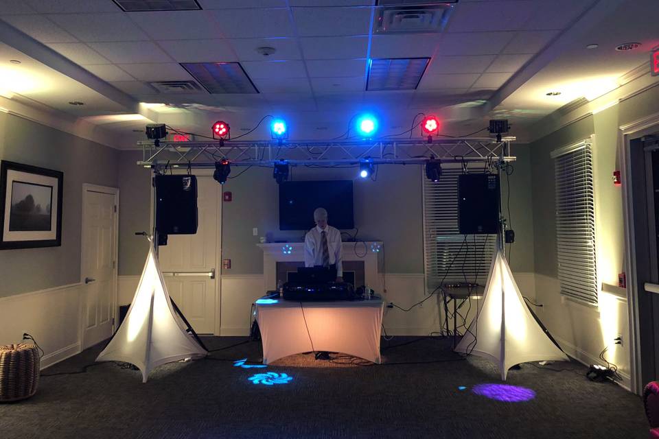 DJ booth and dance floor