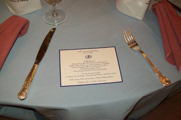 Cutlery and menu