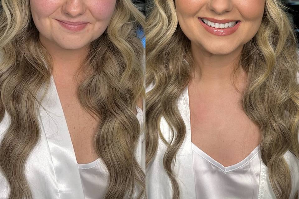 Bridal makeup before & after