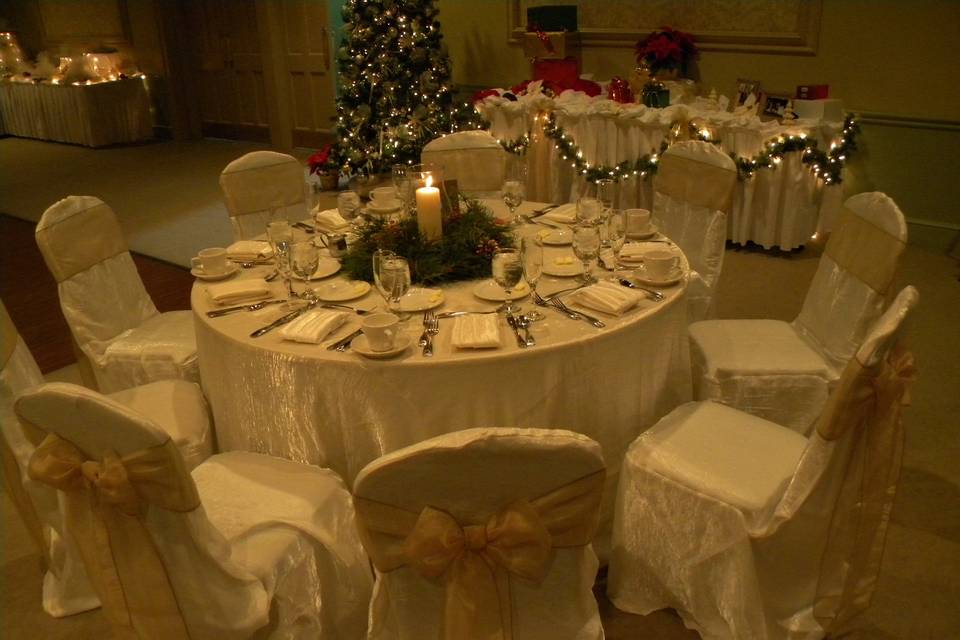 Our Clubhouse is decorated magnificently during the Christmas Season....MHCC is a beautiful year-round wedding venue.