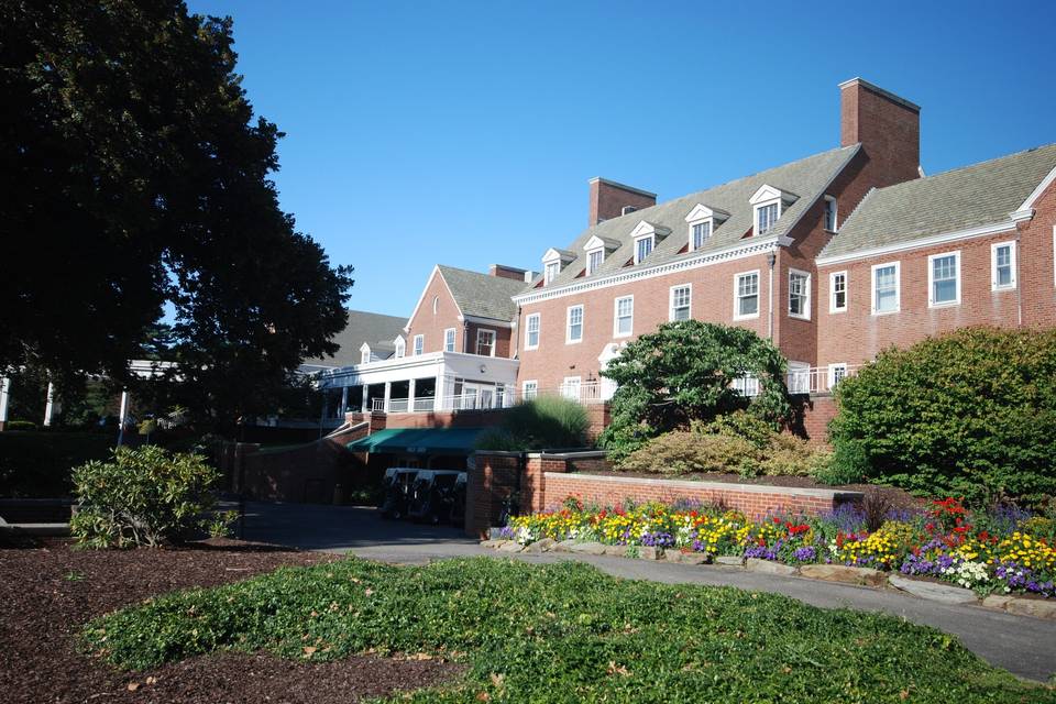 Back of Mansion, planted for Spring - perfect for amazing wedding photos