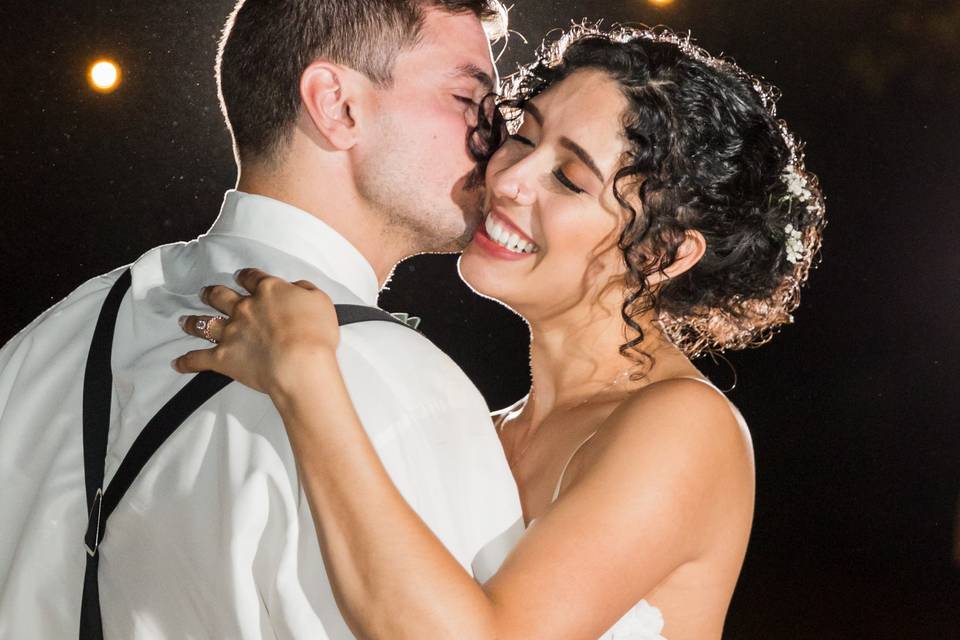 First-dance kiss