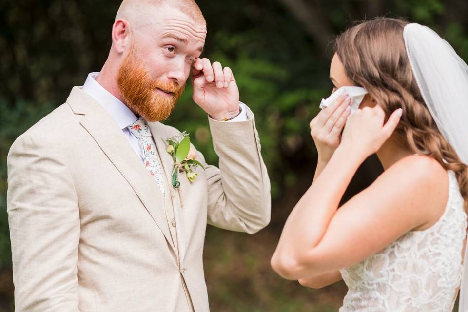 A tearful first look