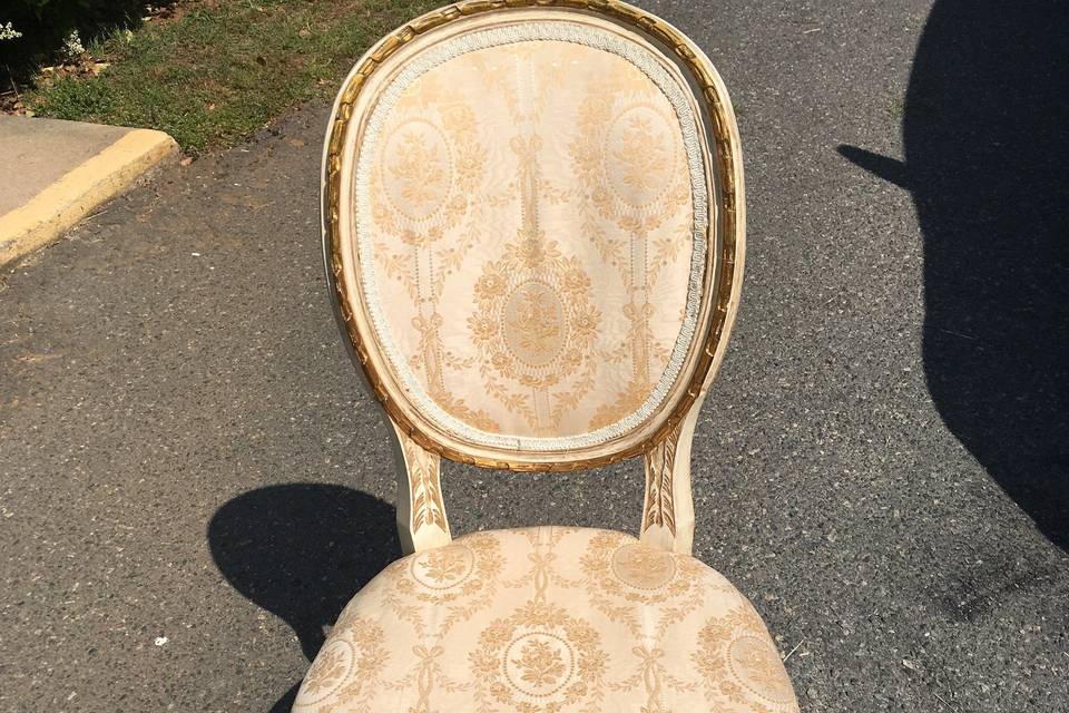 Gold Oval Back Chair