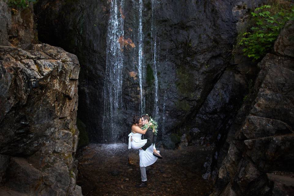 Waterfall elopement