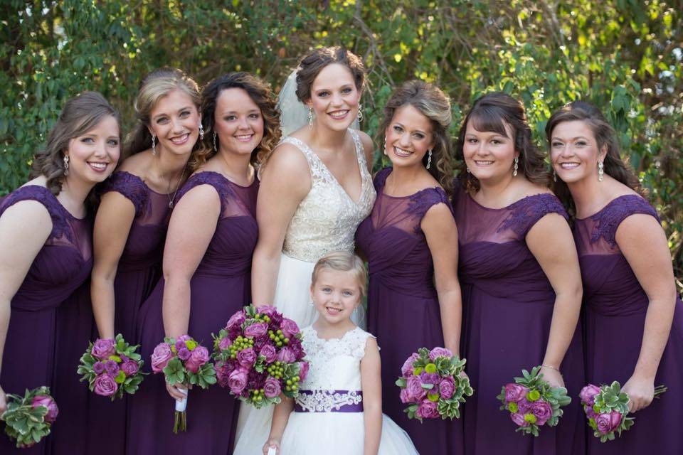 Bride and bridesmaids