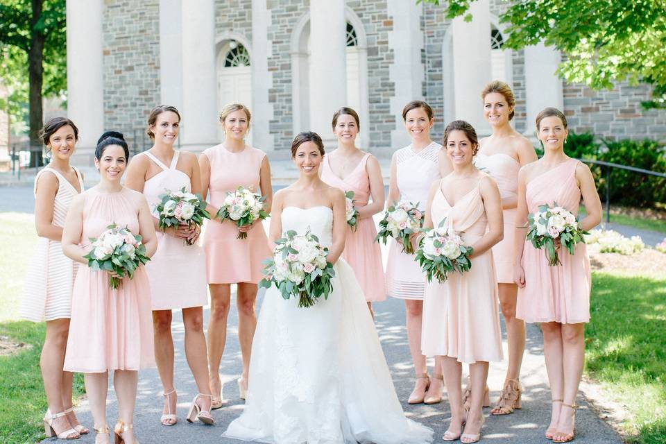 The bride with friends