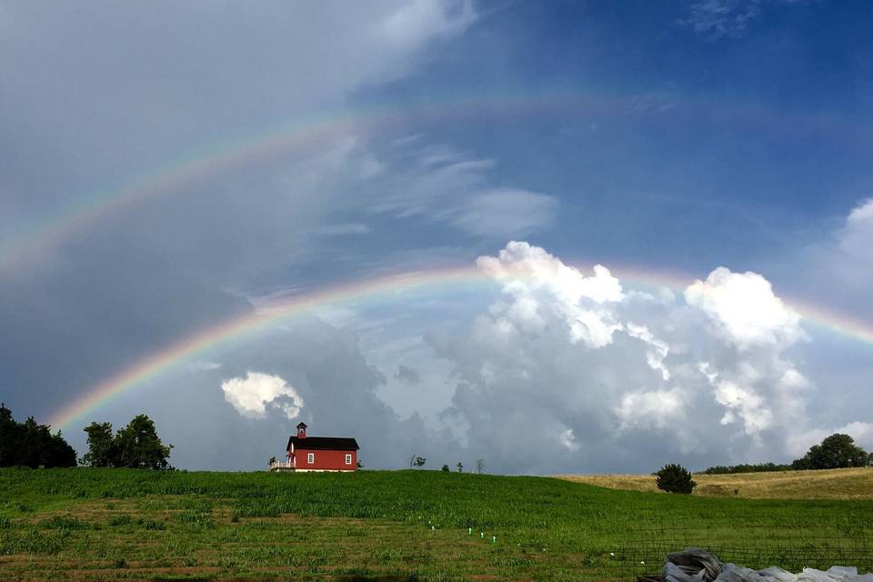 Double rainbow at the village