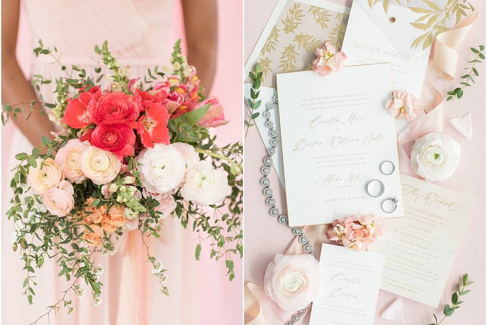 Flowers and invitations