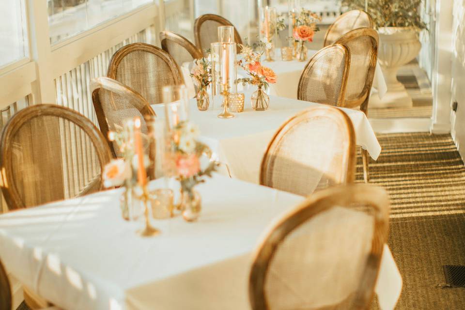 Porch wedding seating