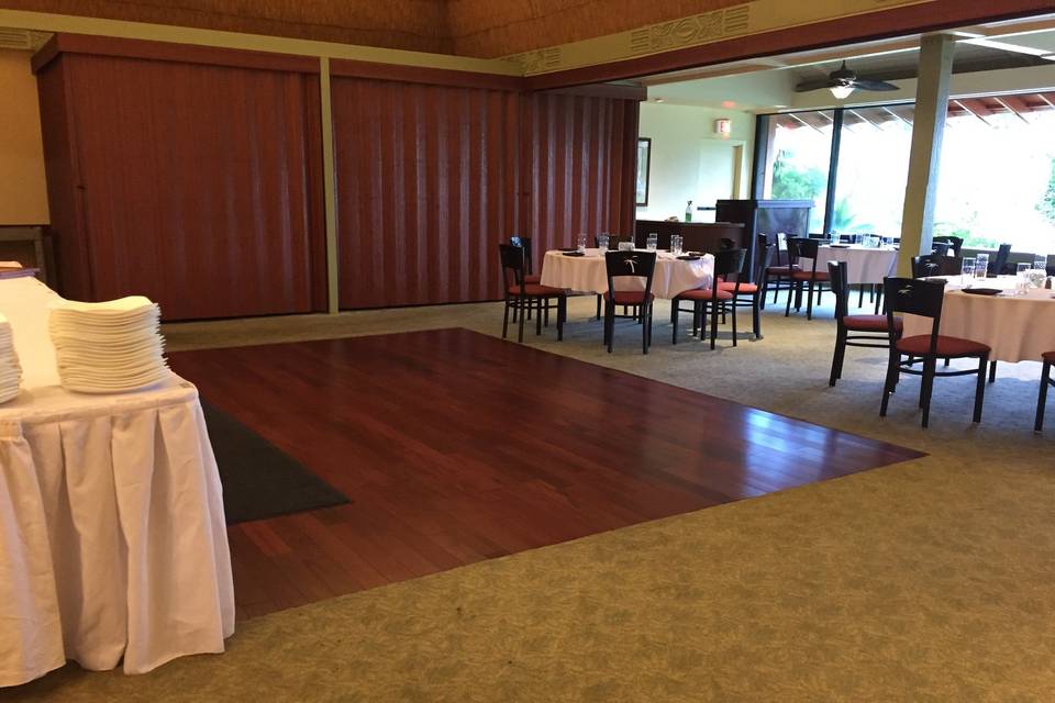 Built in dance floor in banquet room