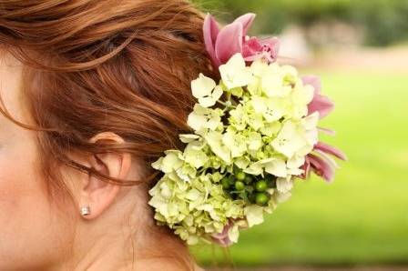 Flowers on hair